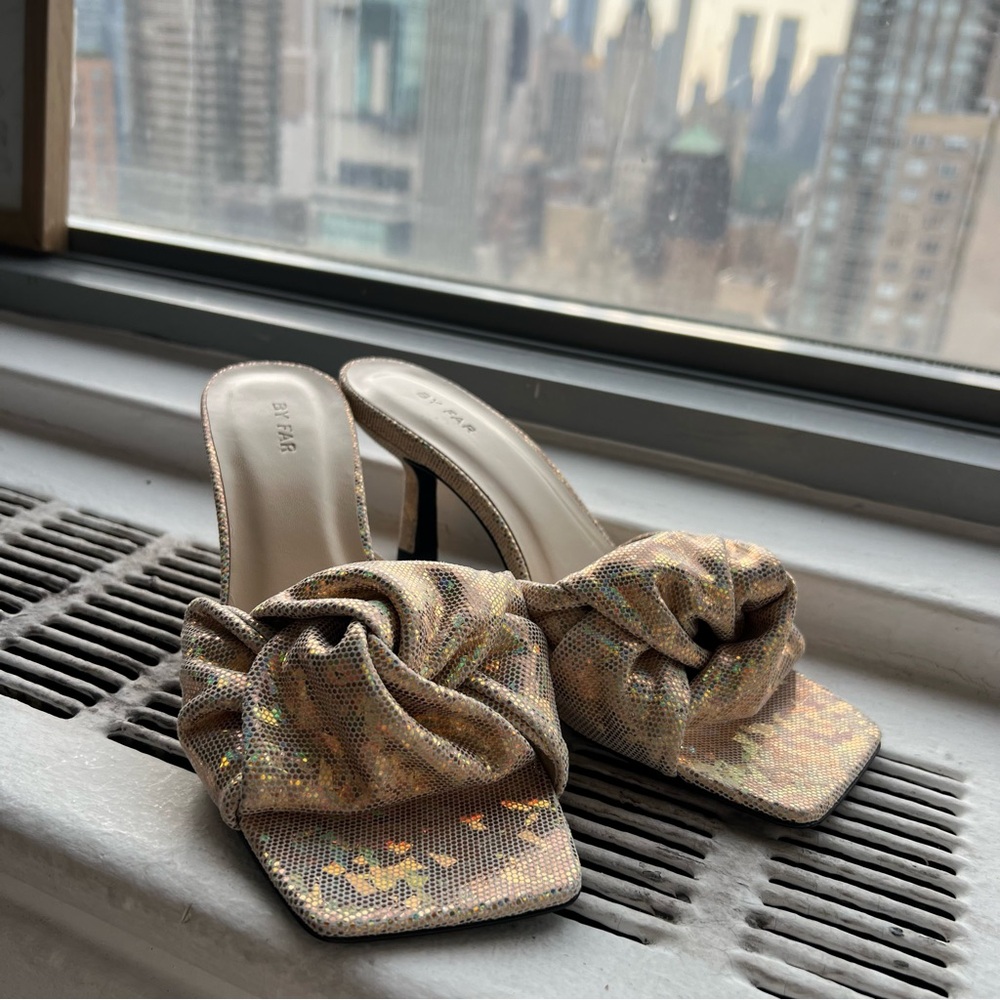 By Far Lana disco sandals size 39 gold